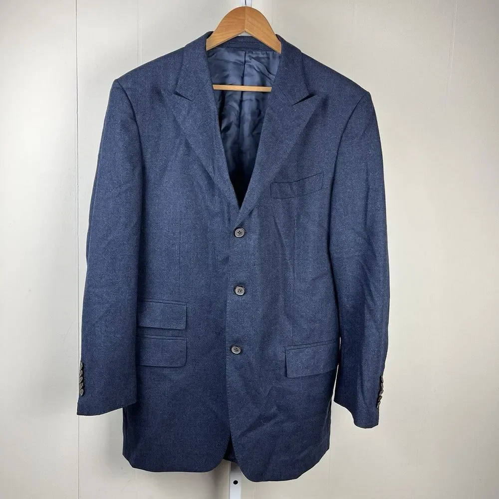 SUITSUPPLY Blueline Vitale Barberis Canonico Blazer Jacket Mens 46L 100% Wool